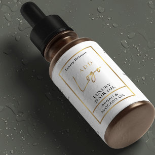 Vit & Guld 2 OZ Dropper Flaska Watersecure-etikett Mat Etiketter