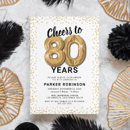 Vit Guld 80-årsfirande Inbjudningar