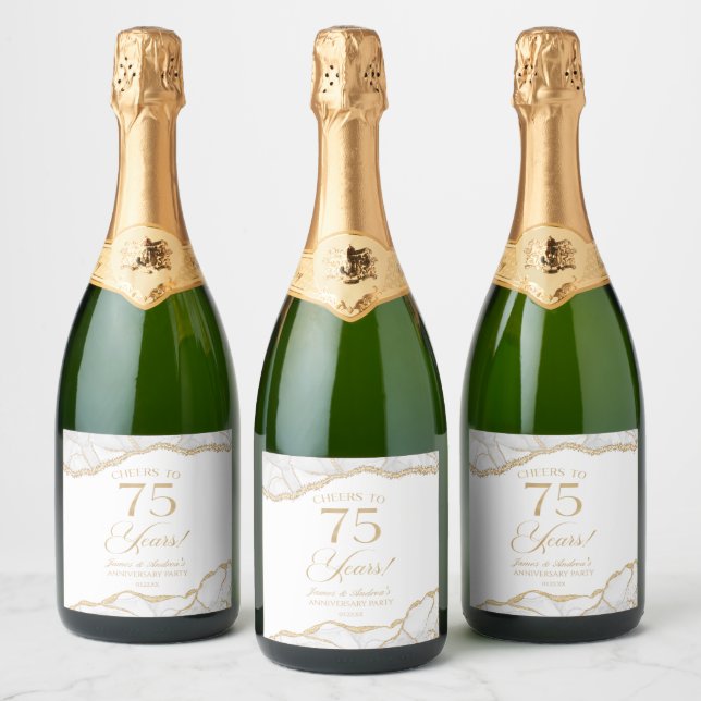 Vit Guld Agat 75-års Bröllopsjubileumsparty (Flaskor)