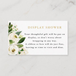 Vit Guld Blommig Utställning Dusch Inkapslingskort Tilläggskort