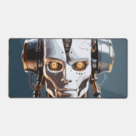 Vit Guld Cyborg Android Ansikte Sci-Fi