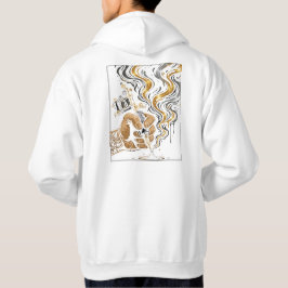 Vit & Guld Designkollektion Hoodie
