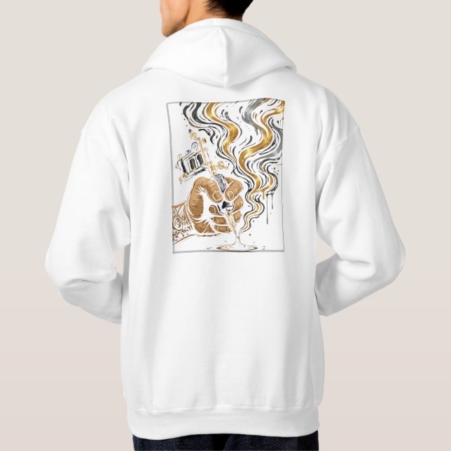 Vit & Guld Designkollektion Hoodie (Baksida)