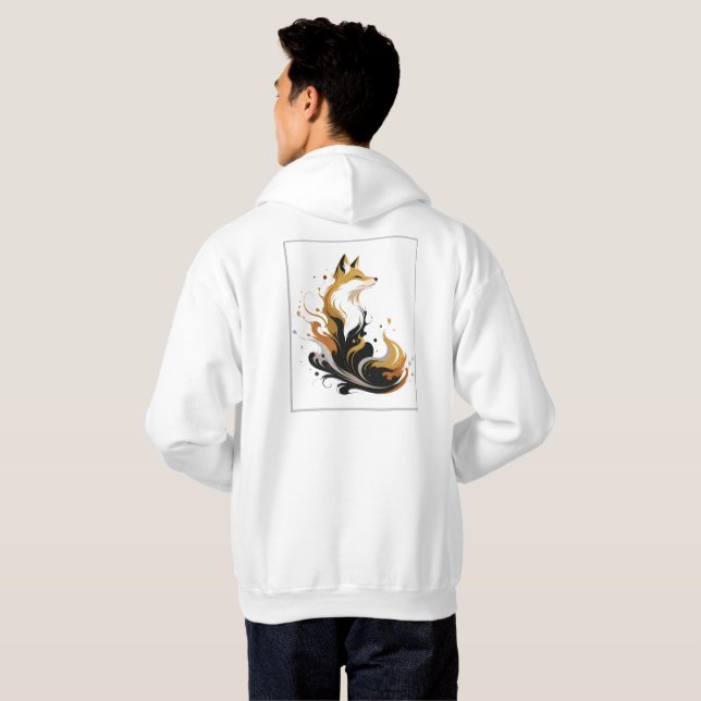 Vit & Guld Designkollektion Hoodie (Hel baksida)