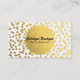 Vit & Guld Falsk Folie Konfetti Modern Glamour Visitkort