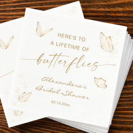 Vit Guld Fjäril Bröllopsdusch Pappersservett