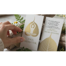 Vit & Guld Folie Bodhi Blad Yoga Meditation Pose