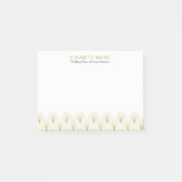Vit & Guld Geometric Art-deco Mönster Post-it Block