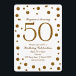 Vit & guld- glitter pricker 50th födelsedagsfest inbjudningar<br><div class="desc">Vit & guld- glitter pricker 50th 50 födelsedagsfest inbjudan.</div>
