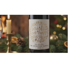 Vit & Guld Jul & Gott Nytt År Typografi