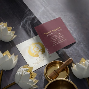 Vit Guld Kalligrafi Yoga Meditation ZEN-symbol Fyrkantigt Visitkort