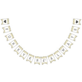 Vit & Guld Konfetti Bröllop För Evigt Vimplar