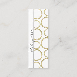 Vit & Guld Modern Glamour Eleganta Cirklar Mini Visitkort