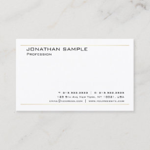 Vit Guld Modern Minimalistic Elegant Template Visitkort