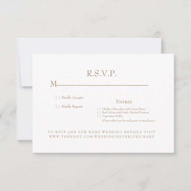 Vit & Guld Monogram Bröllops RSVP-kort OSA Kort (Framsida)