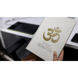 Vit & Guld OM-symbol YOGA Meditation-instruktor Anteckningsbok Med Spiral