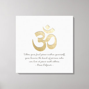 Vit & Guld OM-symbol YOGA Meditation-instruktor Canvastryck