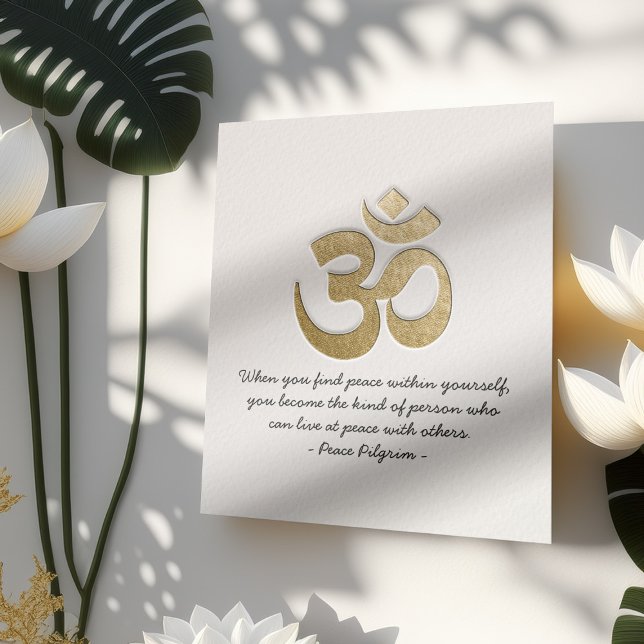 Vit & Guld OM-symbol YOGA Meditation-instruktor Poster (Skapare uppladdad)