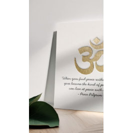 Vit & Guld OM-symbol YOGA Meditation-instruktor Poster