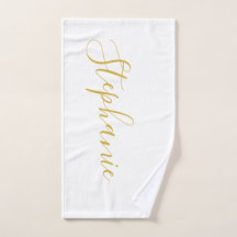 Vit Guld personlig monogram yoga towel