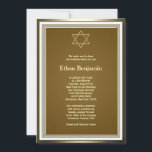 Vit Guld Stjärna av David Bar Mitzvah Inbjudningar<br><div class="desc">Vit och guld Stjärna av David Bar Mitzvah-inbjudan mall.</div>