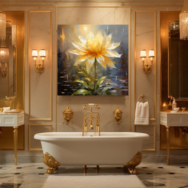 Vit/Gult blomma Canvastryck (For Illustration Purposes Only.
Actual Size May Vary.)