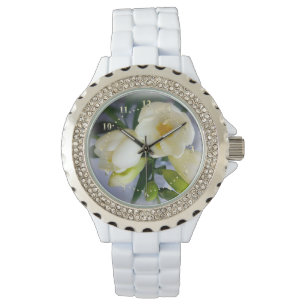 vit gult freesia armbandsur