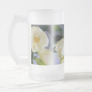 vit gult freesia frostat ölglas