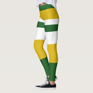 Vit, Gult, Grönt, strimmig Leggings