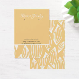 Vit Gult Löv Mönster Öronläge Visitkort