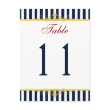 Vit, Gult, Rödstripat Bordsnummer