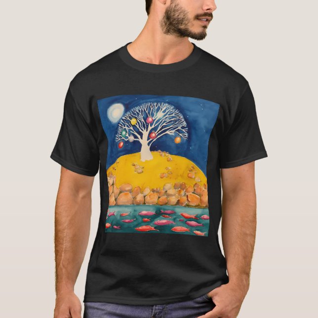 Vit gummiträd med glaskulor t shirt (Framsida)