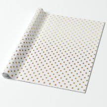 Vit, gyllene, liten Polka dots-konfetti