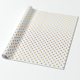 Vit, gyllene, liten Polka dots-konfetti Presentpapper