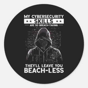 Vit hacker för cyberkrigare och etisk hacker runt klistermärke