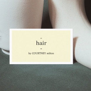Vit haistylist med minimal Gult för Elegant Visitkort