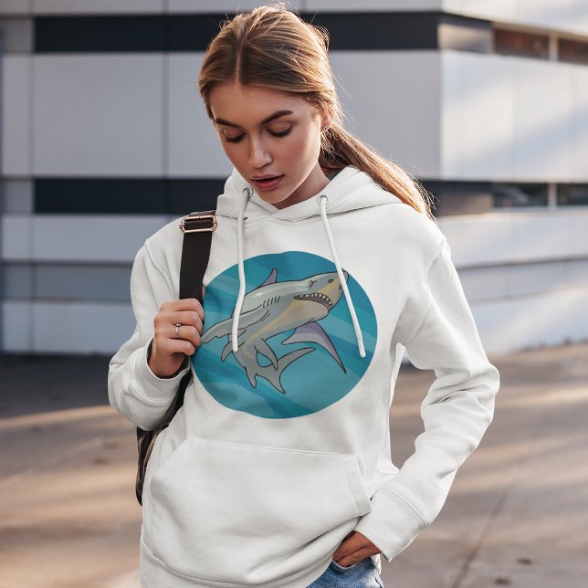 Vit haj t shirt (Skapare uppladdad)