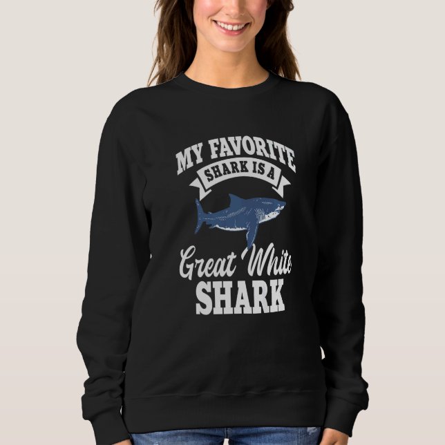 Vit Hajar Favorit Största Rovfisk Fisk Z T Shirt (Framsida)