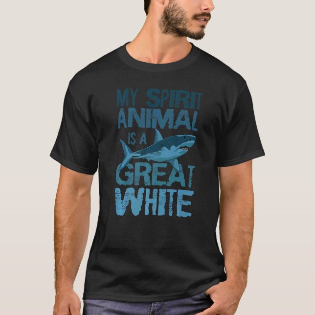 Vit Hajar Största Rovfisk Min Anka  T Shirt (Framsida)