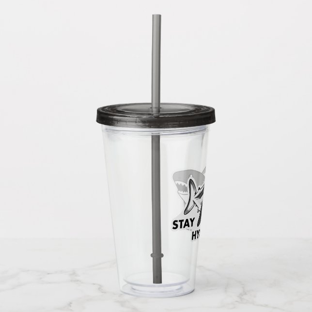 Vit hajhållare - hydrat tumlare take away mugg (Framsida)