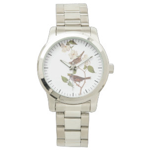 Vit halmstrupe från Sparrow Bird Watch Armbandsur