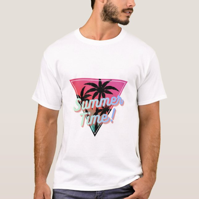 Vit halvärmad sommar T-shirt för män (Framsida)