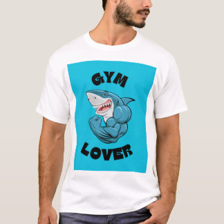 Vit halvärmad t-shirt Gym Lover-design
