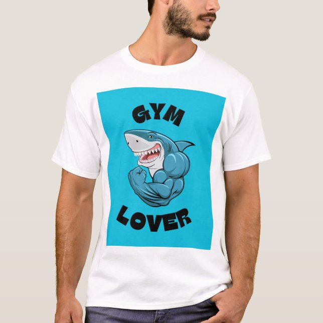 Vit halvärmad t-shirt Gym Lover-design (Framsida)