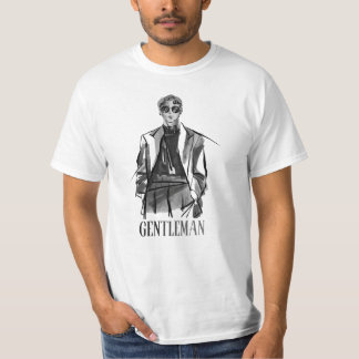 Vit halvärmad t-shirt med Brush Gentleman