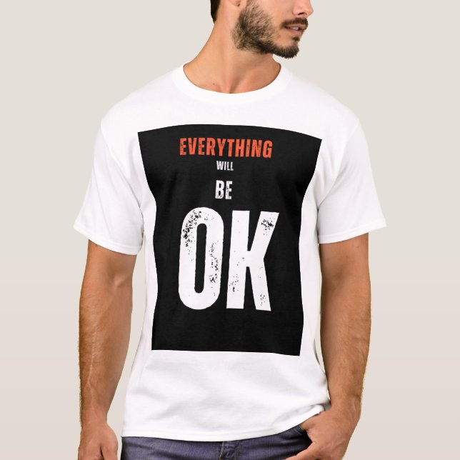 Vit halvärmad T-shirt med ett citat  (Framsida)