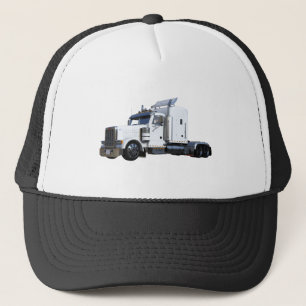 Vit halvledarsläpvagn truckerkeps