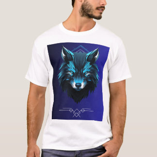 vit halvt t-shirt med framsidesdesign varg 