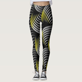 Vit halvvridning på svart bakgrund leggings