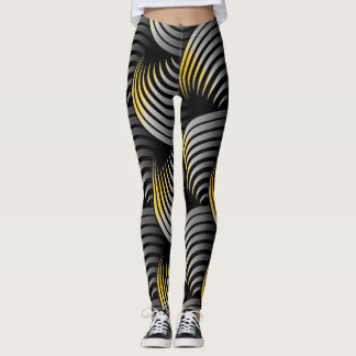 Vit halvvridning på svart bakgrund leggings